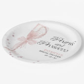 Roze boeg parels en Prosecco Vrijgezellenfeest Papieren Bordje (Gekanteld)