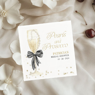 Roze boeg parels en Prosecco Vrijgezellenfeest Servet