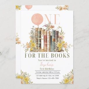 Roze Boek Eerste Verjaardag Uitnodiging