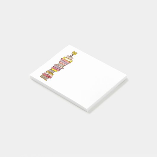 Roze boeken plakbiljetten post-it® notes (Schuin)