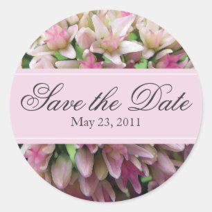 Roze Boeket Save the Date Sticker