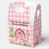 Roze Boerderij Barnyard Birthday Party Favor Box Bedankdoosjes (Geopend)