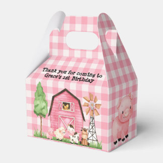 Roze Boerderij Barnyard Birthday Party Favor Box Bedankdoosjes