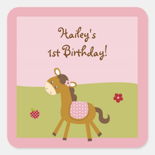 Roze Boerderij Dierlijke Stickers Envelop Seals (Voorkant)