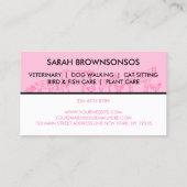 Roze Boerderij Duck Koe Goat Donkey Chicken Pig Visitekaartje (Achterkant)