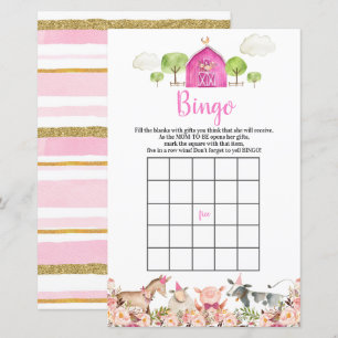 Roze Boerderij Huis Dieren Barnyard Bingo Spelletj