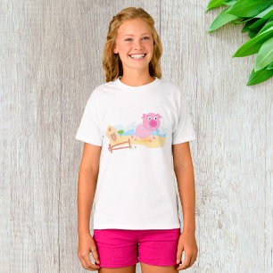 Roze Boerderij Varken Meisjes T-shirt
