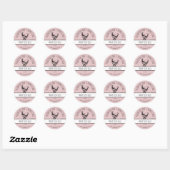 Roze Boerderij Verse eieren Ronde Sticker (Vel)