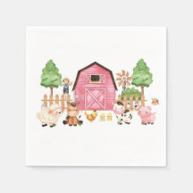 Roze boerderijdieren Baby shower