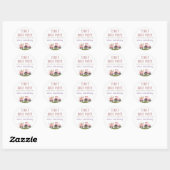 Roze Boerderijdieren Verjaardag Classic Ronde Stic Ronde Sticker (Vel)