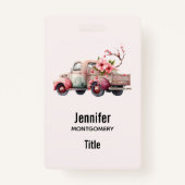 Roze  Boerenwagen Badge (Voorkant)