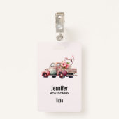 Roze  Boerenwagen Badge (Achterkant met clip)