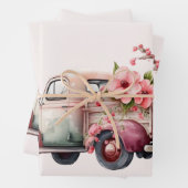 Roze Boerenwagen Inpakpapier Vel (In situ)