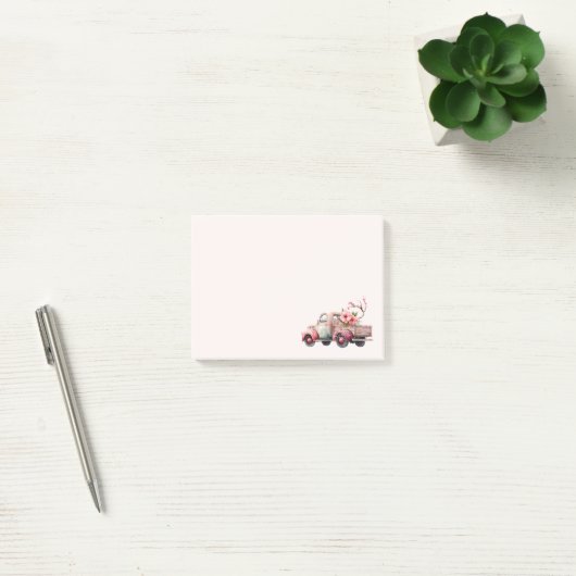 Roze  Boerenwagen Post-it® Notes (Kantoor)