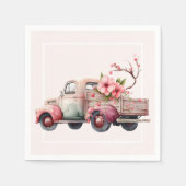 Roze Boerenwagen Servet (Voorkant)