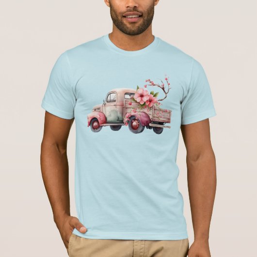 Roze Boerenwagen T-shirt (Voorkant)