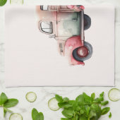 Roze  Boerenwagen Theedoek (Gevouwen)