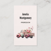 Roze  Boerenwagen Visitekaartje (Voorkant)