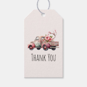 Roze Boer's Truck Dank u Cadeaulabel
