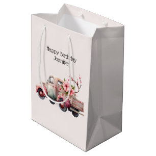 Roze  Boer's Truck Verjaardag Medium Cadeauzakje