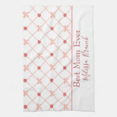 roze bogen Beste mama ooit Theedoek (Verticaal)