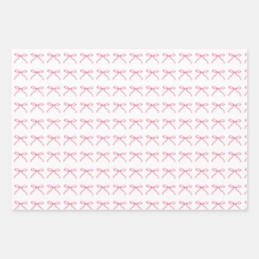 Roze Bogen Girly Coquette Patroon Wrapping Papier Inpakpapier Vel (Voorkant 3)
