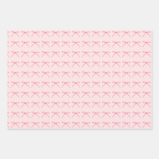 Roze Bogen Girly Coquette Patroon Wrapping Papier Inpakpapier Vel (Voorkant)