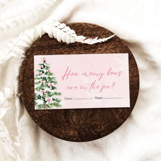Roze Bogen Kerst Hoeveel Bogen Baby shower Game Informatiekaartje