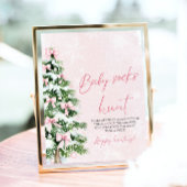 Roze Bogen Kerstboom Baby Sokken Hunt Game Poster