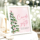 Roze Bogen Kerstboom Kaarten en Geschenken Teken Poster