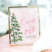 Roze Bogen Kerstboom Kaarten en Geschenken Teken Poster