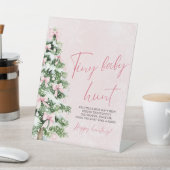 Roze Bogen Kerstboom Tiny Baby Hunt Game Reclamebord Met Voetstuk (Insitu)