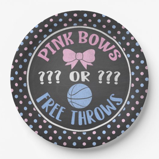Roze bogen of Free Throws gender onthullen borden Papieren Bordje (Voorkant)