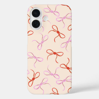 Roze Bogen - Preppy Red en Roze Coquette Esthetisc iPhone 16 Hoesje