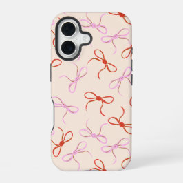 Roze Bogen - Preppy Red en Roze Coquette Esthetisc iPhone 16 Hoesje