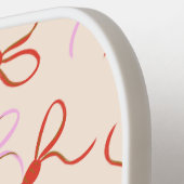 Roze Bogen - Preppy Red en Roze Coquette Esthetisc Pickleball Paddle (Links Detail)