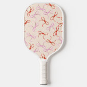 Roze Bogen - Preppy Red en Roze Coquette Esthetisc Pickleball Paddle (Voorkant)