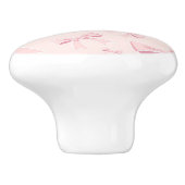 Roze Bogen Schattigee Coquette Cottage Chic Keramische Knop (Zijkant)