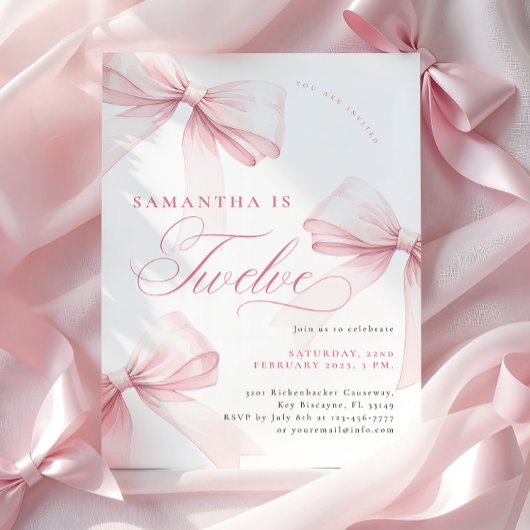 Roze Bogen Twaalf Verjaardag Kaart