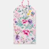 Roze Bohemen Chic Floral & Butterflies Gift Labels Cadeaulabel (Achterkant)