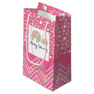 Roze Bohemen Elephant and Chevron Baby shower Klein Cadeauzakje