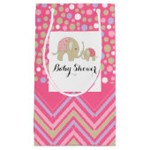 Roze Bohemen Elephant and Chevron Baby shower Klein Cadeauzakje (Voorkant)
