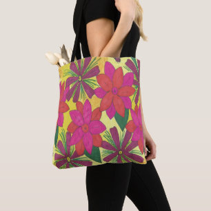 Roze Bohemian Floral Garden Canvas tas