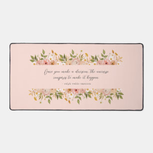  roze bohemian floral persoonlijk citaat bureaumat