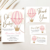 Roze Boho Beer Babyshower Kaart