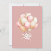 Roze Boho Beren ballon Baby shower Kaart (Achterkant)