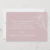 Roze Boho Bloemen Bruiloft Dank u kaart (Achterkant)