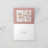 Roze Boho Bloemen Doop Gevouwen Dank u kaart (Binnen)