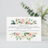 Roze Boho Bloemen Trouwdetails Informatie Informatiekaartje (Staand voorkant)