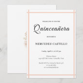 Roze Boho Bloemenkrans Quinceañera Uitnodiging (Voorkant / Achterkant)